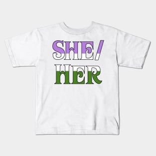 Genderqueer She/Her Kids T-Shirt